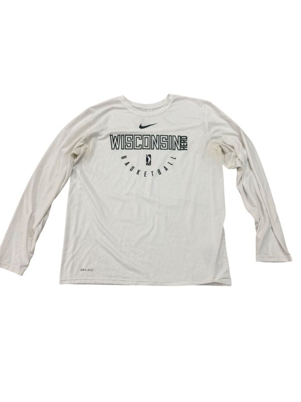 Nike Engineered Wisconsin Herd Basketball Long Sleeve Dri-Fit Tee White Mens L